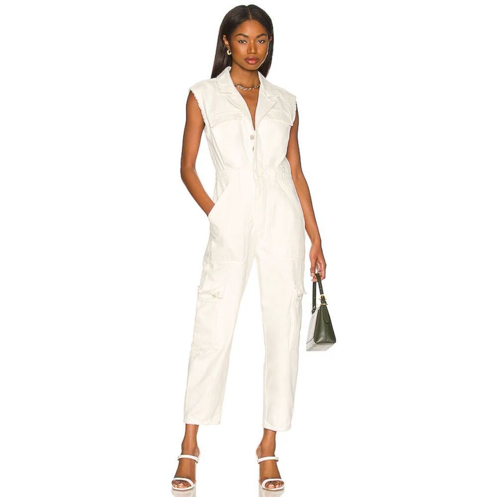 Citizen Of Humanity Rhea Sleeveless Utility Jumpsuit In Creama Size 0 Revolve